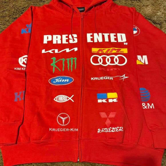 Kim Krueger Logo Hoodie Red Large - Picture 2 of 5
